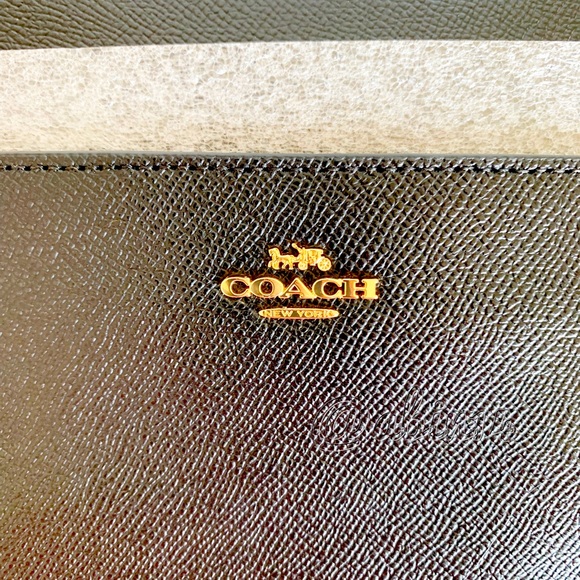 NWT Coach Black Leather Messenger Crossbody Bag Purse - Picture 2 of 6